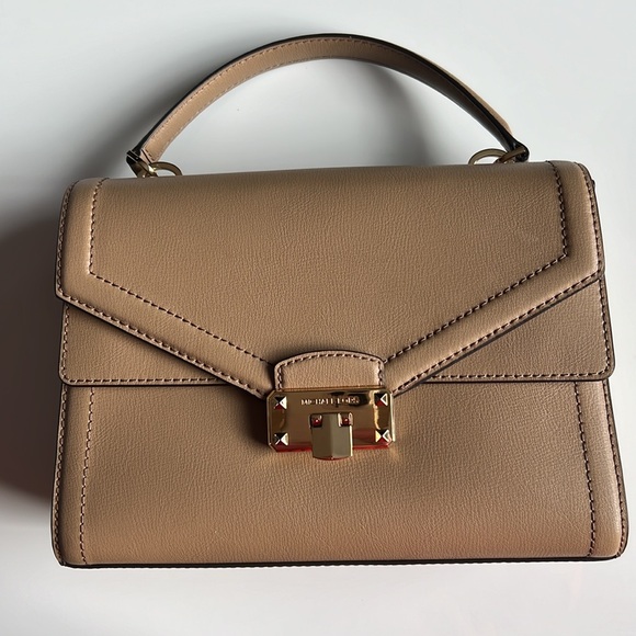 Michael Kors Kinsley Medium Top Handle Satchel shoulder/crossbody bag Dark Khaki - Picture 2 of 11